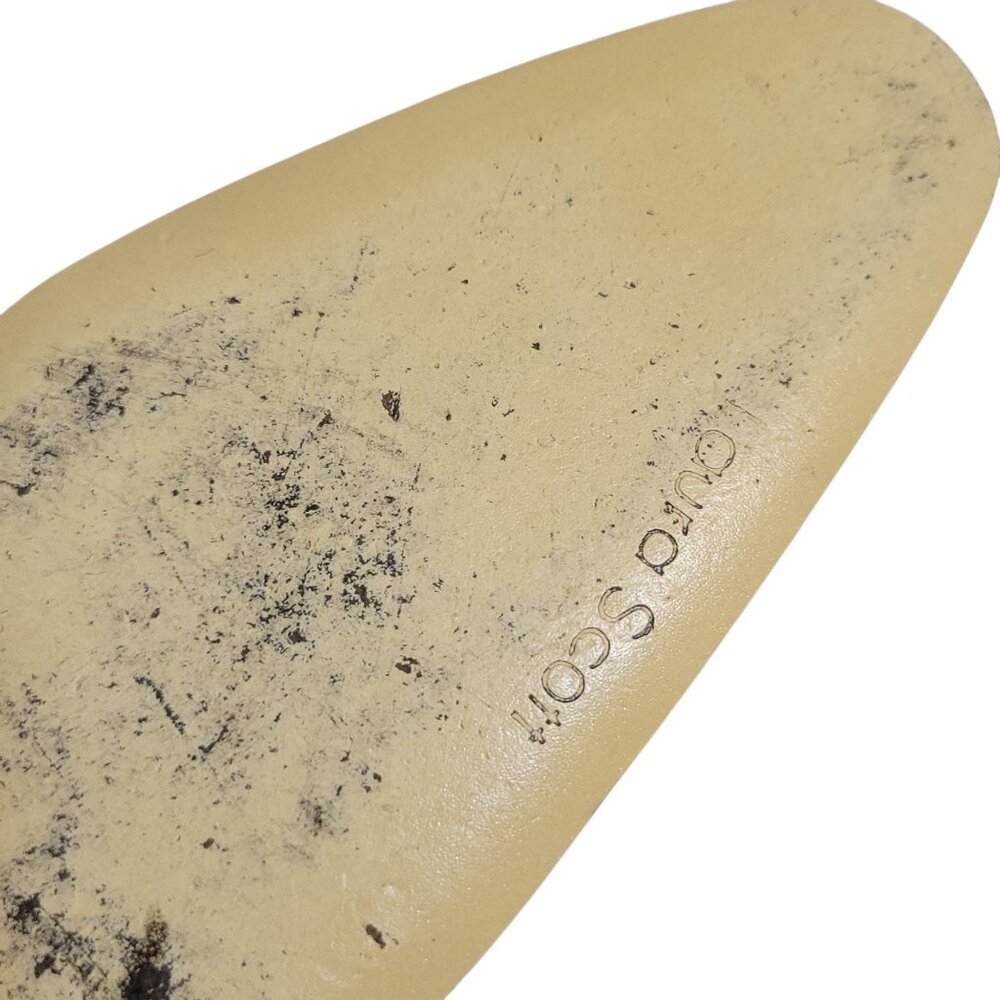 Vintage Laura Scott Green Satin Kitten Heel Shoes Size 6.5 With Button Detail - Picture 14 of 16